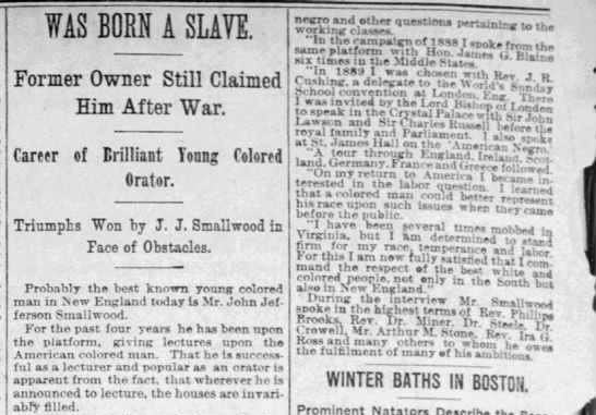 Was Born a Slave newspaper interview
